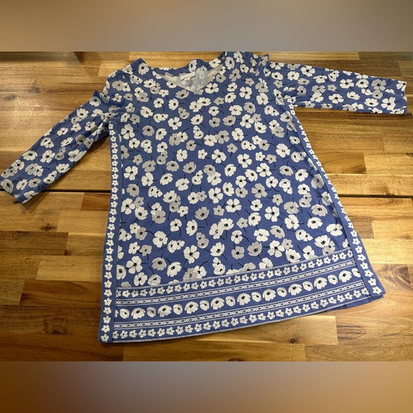 J. Jill Blue Women’s Top White Floral Size S - Picture 5 of 10